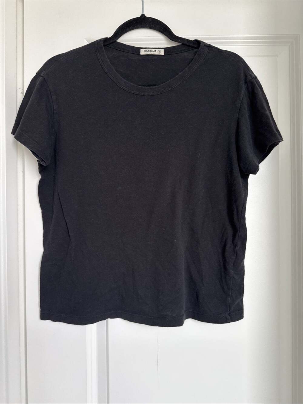 Buck Mason Women's Black Slub Easy Crewneck Tee Size Medium